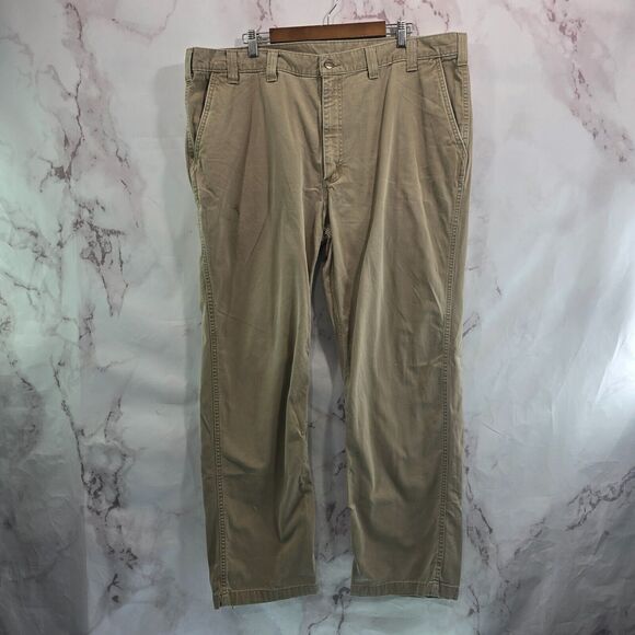 Carhartt Pants Mens 44 X 32 Khaki Tan Canvas Straight Chino Relaxed Fit Brown - Picture 5 of 13